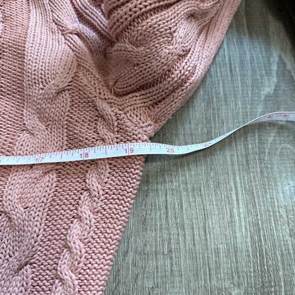 Jeanne Pierre 100% Cotton Crewneck Pink Cable Knit Sweater Long Sleeve Size M - Picture 8 of 10